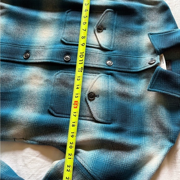 Pendleton Teal and White Plaid Shirt Jacket Shacket - Picture 6 of 10